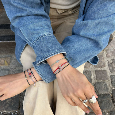 ENAMEL Copenhagen Armbånd, Enamel Tokens Bracelets Steel Blue/Bordeaux