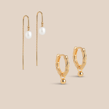 Feminine Pearl Øreringe Stack