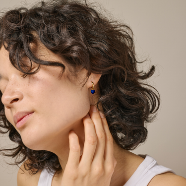 ENAMEL Copenhagen Hoops, Amore Earrings Indigo