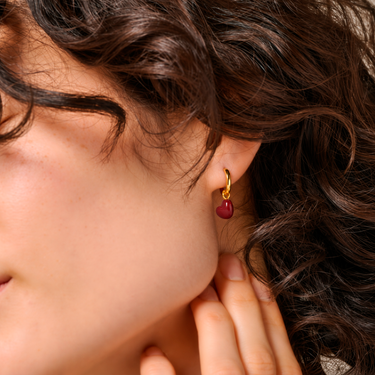 ENAMEL Copenhagen Hoops, Grand Amore Earrings Bordeaux