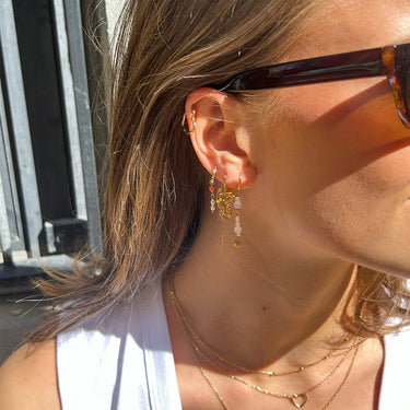 ENAMEL Copenhagen Hoops, Liva Earrings Light Coral