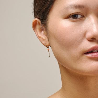 ENAMEL Copenhagen Hoops, Liva Earrings Light Coral