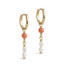 ENAMEL Copenhagen Hoops, Liva Earrings Light Coral
