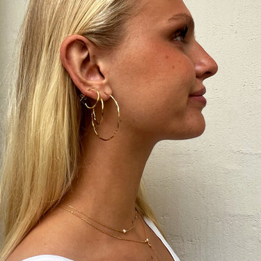 ENAMEL Copenhagen Hoops, Organic Arena Large Earrings Gold Plated