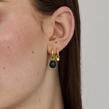ENAMEL Copenhagen Hoops, Significant Enamel Earrings Petrol Green