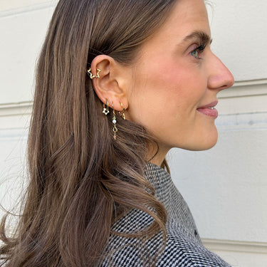ENAMEL Copenhagen Øreringe, Organic Star Medium Earrings Gold Plated