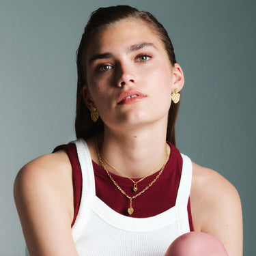 ENAMEL Copenhagen Øreringe, Wave Heart Earrings Gold Plated