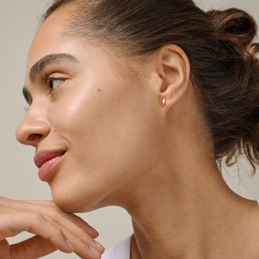 ENAMEL Copenhagen Studs, Organic Leaf Earrings 925S/GP