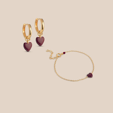 Amore Elegant Gavesæt Bordeaux Guld