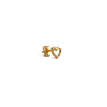ENAMEL Copenhagen Stud, Organic Heart - Single Earrings 925S/GP/M