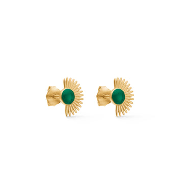 ENAMEL Copenhagen Studs, Soleil Earrings 42 Petrol Green