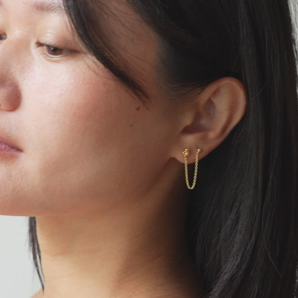 ENAMEL Copenhagen Earring, Nara Chain One Piece Earrings 925S/GP