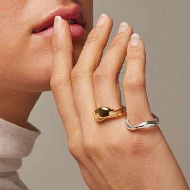ENAMEL Copenhagen Ring, Agnete Large Rings 925S/GP